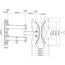 Digitus seinakinnitus DA-90357, 42'', 30kg, VESA 75x75, 100x100, 200x100, 200x200, kallutus -15&deg; kuni +15&deg;, p&ouml;&ouml;ramine &plusmn;90&deg;