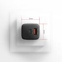 Axagon мобильное зарядное устройство ACU-PQ20 20W, 2 порта, 100-240V, QC 4+, PD 3.0, черный, быстрая зарядка, защита от перегрузки
