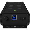 Raidsonic 7-port USB centrmezgls IB-HUB1703-QC3, 7 x USB 3.0, AC 120/230 V, melns, QC 3.0 lādētājs