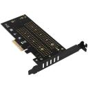 Axagon SSD adapter PCEM2-DC PCIe 3.0, 2x M.2, 8GBps, must, 140 x 68 x 17 mm, 2 soojapadi, ventilaator
