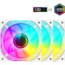 Gamemax Korpuse ventilaator KF300R WH, 120mm, 800-1600 rpm, 44.35 cfm, PWM tugi, ARGB ventilaator