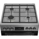 Beko Brīvstāvo&scaron;s plīts FBM62330GXTN, 600mm, 850mm, 72L, 4 gāzes zonas, 2900W, 3D karstā gaisa, pa&scaron;attīrī&scaron;anās