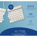 R-Go Tools klaviatuur R-GO SPLIT BREAK, traadita, Bluetooth 5.0, QWERTY, valge, 1.02 m kaabel, ergonoomiline, 350 g