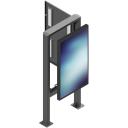 Edbak Grīdas statīvs POK101, 55", 80 kg, melns, kioska stils, ventilācijas sistēma