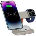 Беспроводная зарядная станция 3 in 1 мощностью 15 Вт Hexagon 310 Светло Серый Оранжевый CNS-WCS310LGOR CANYON