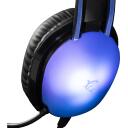 White Shark Austiņas PEACOCK-2 BLACK, 212g, 32&Omega;, 20Hz-20KHz, 2m, RGB apgaismojums, virs ausīm, vadu, iebūvēts mikrofons