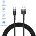 Tellur USB kabelis uz Type-C LED, TLL155363, 1.2m, 5V/3A, 480Mbps, neilons, ātrā uzlāde