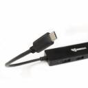 Sbox USB centrmezgls H-404C, 4xUSB A 3.0, 1xUSB C, 5 Gbps, melna krāsa, ABS plastmasa