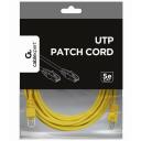 Gembird patch kaabel PP12-5M/Y CAT5e U-UTP 5m kollane, kuldkattega kontaktid