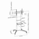 Sbox TV hoidik FS-400, 40 kg, 32 - 70", 200 x 200, 600 x 400 mm, k&otilde;rguse reguleerimine 1335 - 1495 mm, 4 ratast