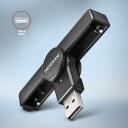 Axagon считыватель смарт-карт CRE-SMPA, USB 2.0, 1 слот, 5V, CE, RoHS, черный, Plug and Play, светодиодные индикаторы