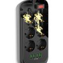 Colorway Toitepistik CW-CHE64B, 17W, 10A, 250V, 6 euro pistikut, 4xUSB, 2m vaskkaabel, laste kaitse