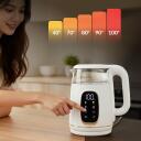Adler Kettle with LED Display AD 1305wg, 2200 W, 1.7 L, Plastic, 360&deg; rotational base, White/Gold