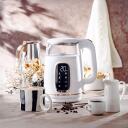 Adler Kettle with LED Display AD 1305wg, 2200 W, 1.7 L, Plastic, 360&deg; rotational base, White/Gold