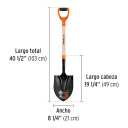 Lāpsta 22x50cm asmens ar koka kātu 102cm un divkomponenta D-rokturi PRY-P Truper