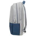 Rivacase Kuprinė 7567GREY/DARKBLUE, 17.3", 150mm, 780g, 1 priekinė ki&scaron;enė, USB prievadas, atsparus vandeniui, 2 &scaron;oninės ki&scaron;enės