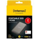 Intenso I&scaron;orinis SSD TX500 3827470 2 TB, USB Type-C, 3.2 Gen 2, Skaitymo greitis 1000 MB/s, Smūgiams atsparus
