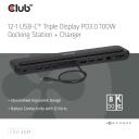 Club3D dokkimisjaam CSV-2541 12-in-1, 2x HDMI, 1x DisplayPort, 3x USB Type-A, 1x USB Type-C, RJ45, kaardilugeja, 3.5mm heli, 100W
