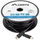 Lanberg HDMI kaabel M/M v2.1 CA-HDMI-30FB-0400-BK, 40m, 8K, 48Gb/s, 19 kontaktiga, aktiivne optiline, must