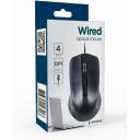 Gembird USB datorpele MUS-4B-01, 1200 DPI, 4 pogas, optiskā, kabeļa garums 1.35m, ambidextrous