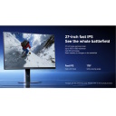 Spēļu monitors 27&Prime; FHD 1920&times;1080 200 Hz 1 ms GTG Fast IPS HDR400 FreeSync Premium OM4FF-EU Melns ELA6370EU Xiaomi