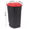 Šiukšliadėžė su ratukais 110L juoda / raudona