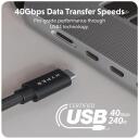 Hyper HyperDrive Next USB4 Type-C veiktspējas kabelis HD6500BKGL, 1.2 m, 240 W, 40 Gbps, 8K atbalsts, PD 3.1