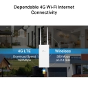 TP-Link TL-MR100-Outdoor 4G LTE v&auml;line Wi-Fi ruuter N300 300 Mbps 2.4 GHz 150 Mbps allalaadimine PoE IP65 Valge