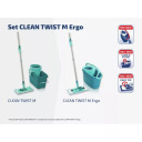 Grīdas uzkop&scaron;anas komplekts Clean Twist M Ergo LEIFHEIT 1052120, regulējams garums 110-140cm, pamatnes izmērs 33cm