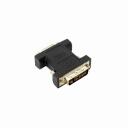 Sbox DVI M-VGA F 15pin AD.DVI-VGA, 24+5 kontakti DVI, 15 kontakti VGA, apzeltīti savienotāji, melna krāsa