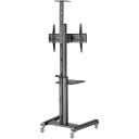 Sbox grīdas/mobilais statīvs FS-446-2, 37-70 collu, 70kg, 600x400, augstuma regulē&scaron;ana 1200-1600mm, kabeļu pārvaldība