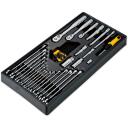 Dewalt Mehāniskā instrumentu komplekts DWMT45341-1 341 gab., 3 organizētas tray, Hromēta, 72 zobu ratchets, 5&deg; loks