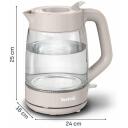 Tefal Kettle KO2G0BE0, 2000 W, 1.7 L, stiklas, 360&deg; sukamo pagrindą, pilka/permatoma