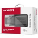 Axagon зарядное устройство ACU-QC18 18W 1&times; USB-A QC 3.0, Входное напряжение 100-240V, Защита питания, Черный