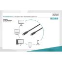 Digitus &uuml;henduskabel AK-300139-010-S, 1m, 10Gbps, USB Type C M/M, Power Delivery, 4K video/heli, vasktuum