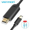 Vention Video kaabli adapter CGUBH 2m, USB Type-C, HDMI, 3840 x 2160, 30Hz, 3 kaitsekihti, must