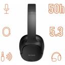 Manta K&otilde;rvaklapid HDP1001BK, 600mAh, 50h, Bluetooth 5.3, 4 mikrofoni, USB-C, 3,5mm AUX, k&otilde;va kott