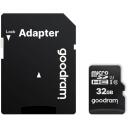 Goodram microSDHC atmiņas karte M1AA-0320R12, 32GB, UHS-I, 100MB/s, 10MB/s, SD adapteris, triecienizturīgs
