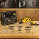 L&ouml;&ouml;kpuur 810 W + 158 tarvikut, POWERPLUS, POWXBOX008, 2 m kaabel, 0-3000 p/min, 13 mm betoon, 25 mm puit, 10 mm teras.