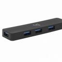 Sbox USB centrmezgls H-504, 4 porti, 5 Gbps, USB 3.0, 5V USB, ABS plastmasa, melna