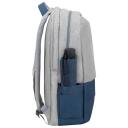 Rivacase Kuprinė 7567GREY/DARKBLUE, 17.3", 150mm, 780g, 1 priekinė ki&scaron;enė, USB prievadas, atsparus vandeniui, 2 &scaron;oninės ki&scaron;enės