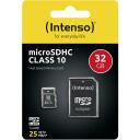 Intenso atminties kortelė micro SDHC 3413480 32 GB, skaitymo greitis 25 MB/s, klasė 10, atspari vandeniui, smūgiams, SD adapteris