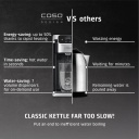 Brīvi stāvošs tūlītējas uzsildīšanas ūdens dozators 2.7 L 2600 W melns nerūsējošais tērauds HW770 Advanced 01889 Caso