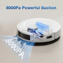Robot vacuum and mop for dry and wet cleaning with 8000 Pa suction power 5200 mAh Li-ion battery and 0.4 L dust container white-blue Ecovacs DEEBOT N20 PLUS