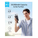 Lielas ietilpības premium kvalitātes ārējais uzlādes akumulators 20000 mAh 20 W ar USB-C PD un USB-A QC balts A1689H21 Anker