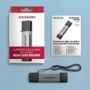 Axagon M&auml;lukaardi lugeja CRE-DAC USB 3.0 Type-A/Type-C 5000 Mbit/s 2 pesa, &uuml;hilduvad m&auml;lukaardid: MicroSD, SD, MMC, hall