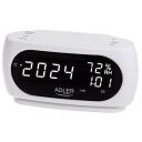 Adler Digitaalne &auml;ratuskell AD 1186W, 230V, 9V, LED ekraan, termomeeter, kalender, snooze funktsioon