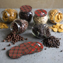 Dangtelis Ø82/6 tartano mišinys, 10 vnt BROWIN 136507, 8.5x8.5x1 cm, 6 kabliukai