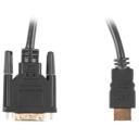 Lanberg HDMI(M)-DVI-D(M) DUAL LINK CA-HDDV-20CU-0030-BK, 3m, 3840x2160@30Hz, kahepoolsed &uuml;hendused, kullatud kontaktid