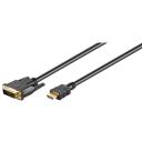Goobay DVI-D/HDMI kabelis 51580, 2 m, DVI-D vīrie&scaron;u Single-Link (18+1 pin), HDMI vīrie&scaron;u (tipa A), veidots